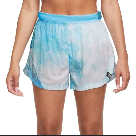 Nike Repel Dri-Fit Trail Running Blue Tie Dye Shorts Size Large - Picture 1 of 12